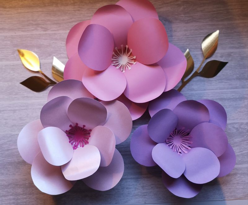Large Wall Flowers - Two Layers of Petals