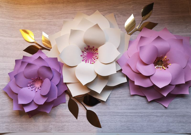 Individual Large Wall Flowers - Four Layers of Petals