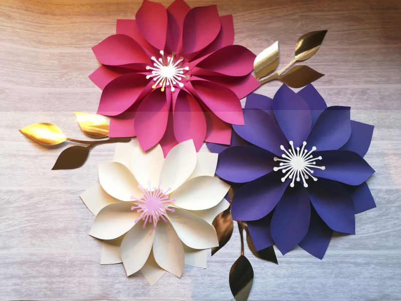 Individual Large Wall Flowers - Two layers of Folded Petals
