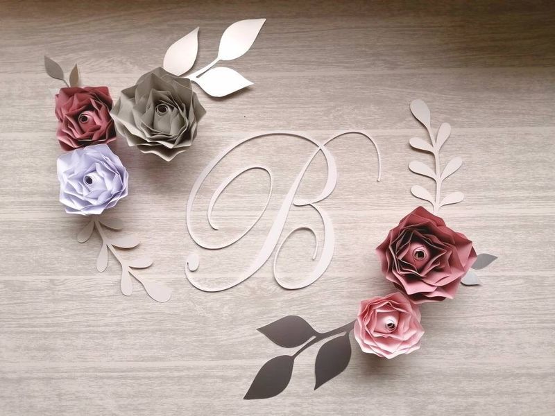 Large Initial with Five Wall Flowers Set