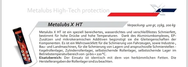 Metalubs X HT- Fett 400 g