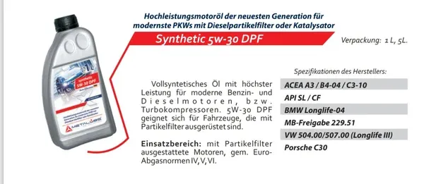 Metalubs Synthetic 5W-30 DPF 5l