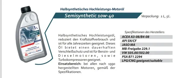 Metalubs Semi-Synthetic 10W-40 5l
