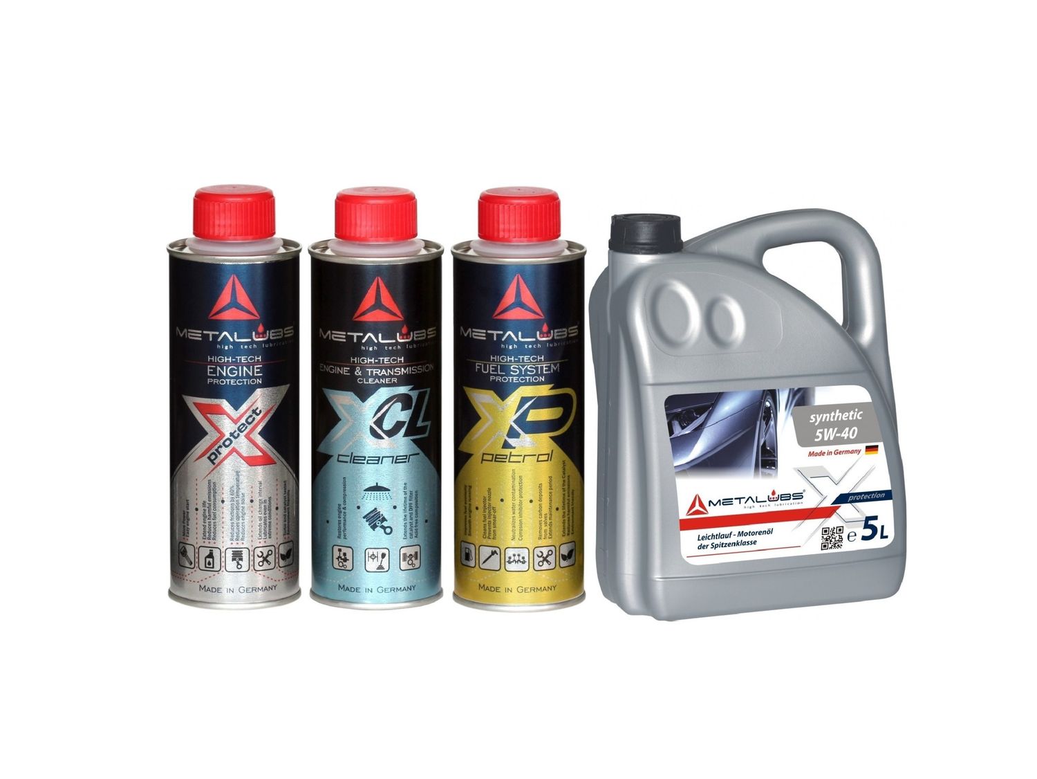 Komplettes Service-Kit Metalubs Anti-Reibung (X Protect + CL + P + 5 Liter 5W 40)