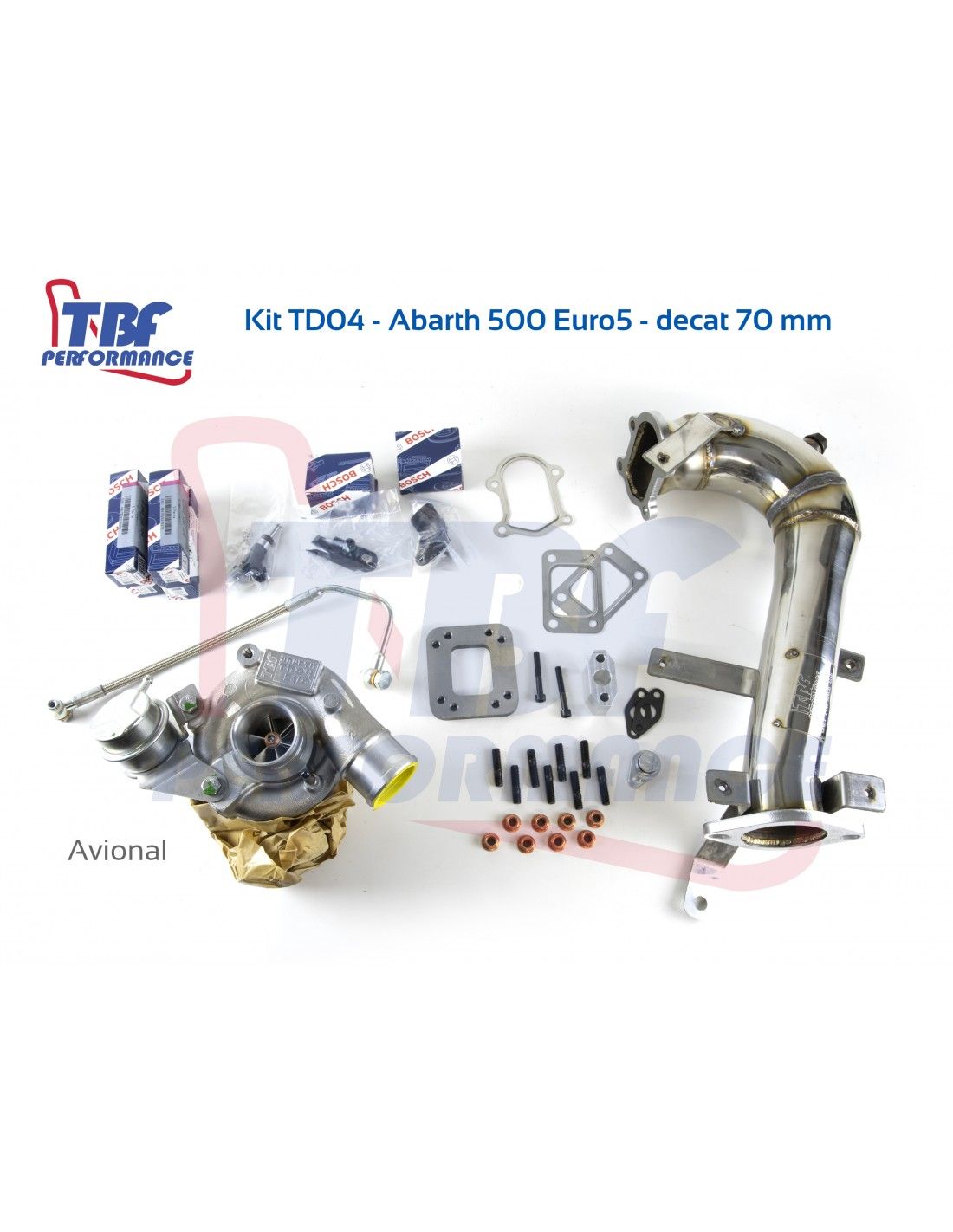 Kit TD04 Avional Abarth 500 E5 (mit Sensoren) Leistung 250/260 PS TBF Performance