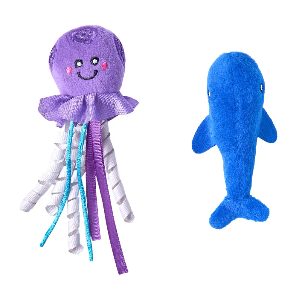 ZippyClaws Mesh Mates 2-Pack - Jellyfish &amp; Whale