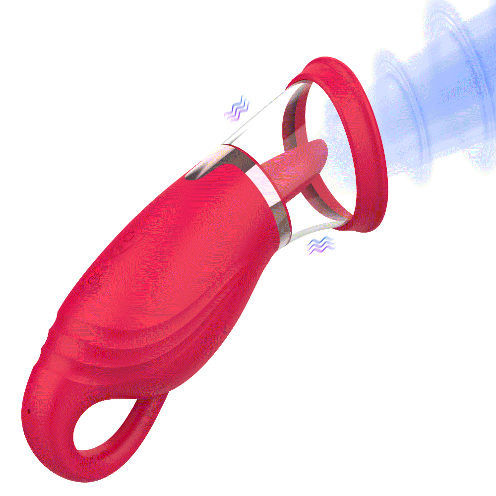 Monica saugt und leckt einen Vibrator
