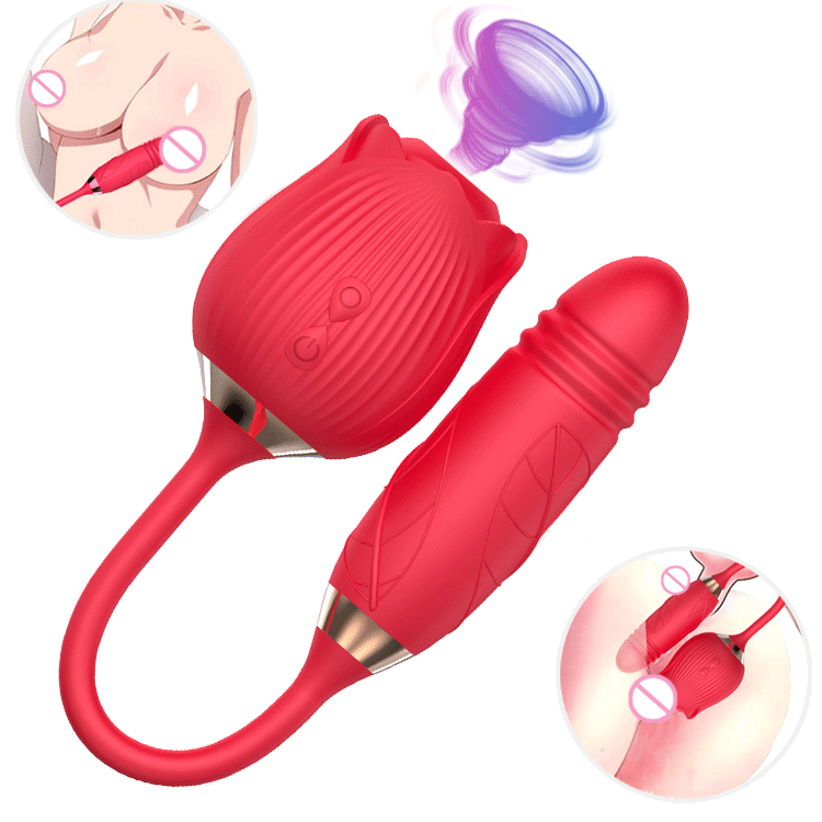 Fantasy-Vibrator mit stießender Rose Fantasy-Vibrator mit stießender Rose