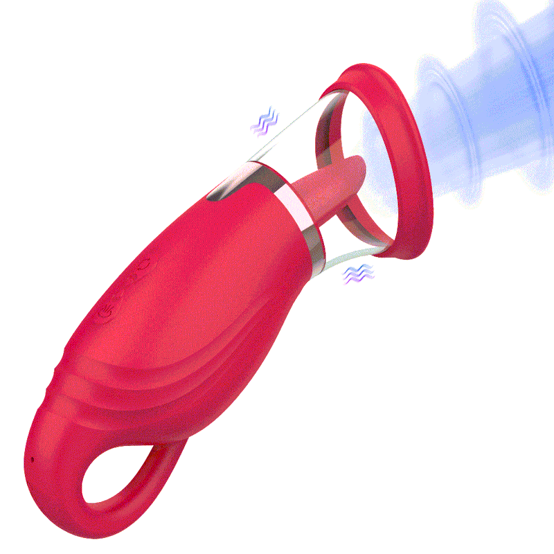 Monica saugt und leckt einen Vibrator