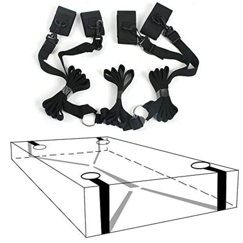 Schwarze Nylon-Matratzenunterlage Bettfesseln