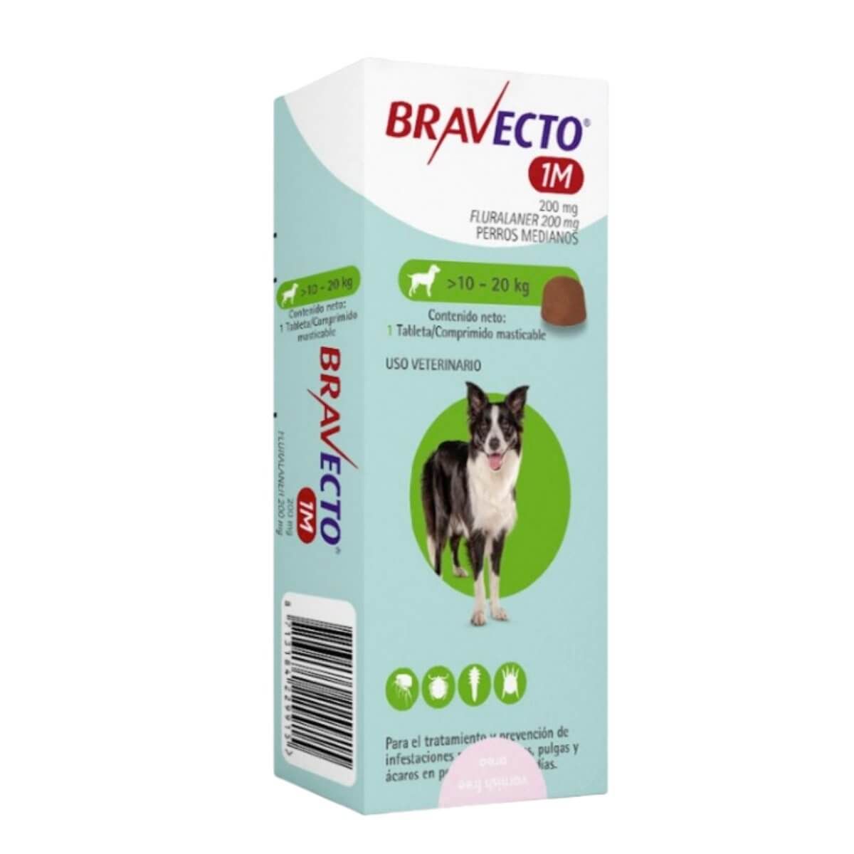 Bravecto 1M (mediano) 10 a 20 kg