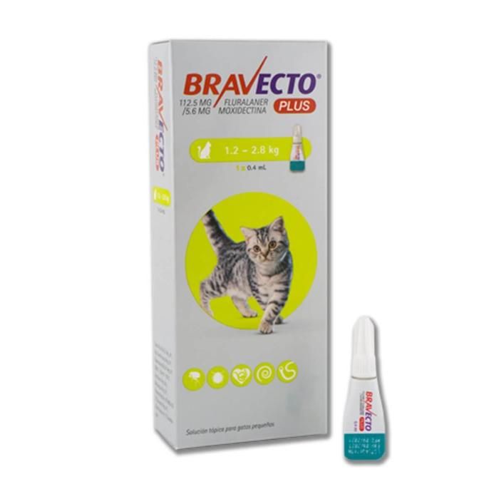 Bravecto Plus Cat (mini) 1.2 a 2.8 kilos