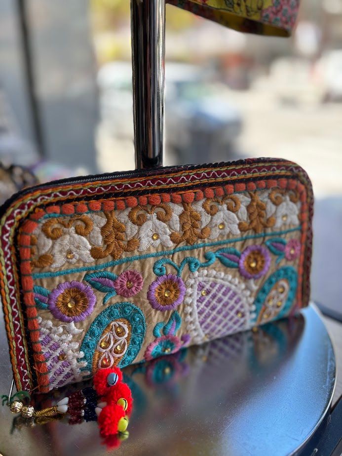 Embroidered Hand Pouch