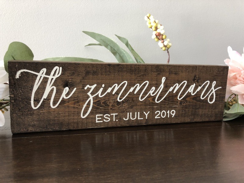 Family Name Sign (2in x 4in x 12in)