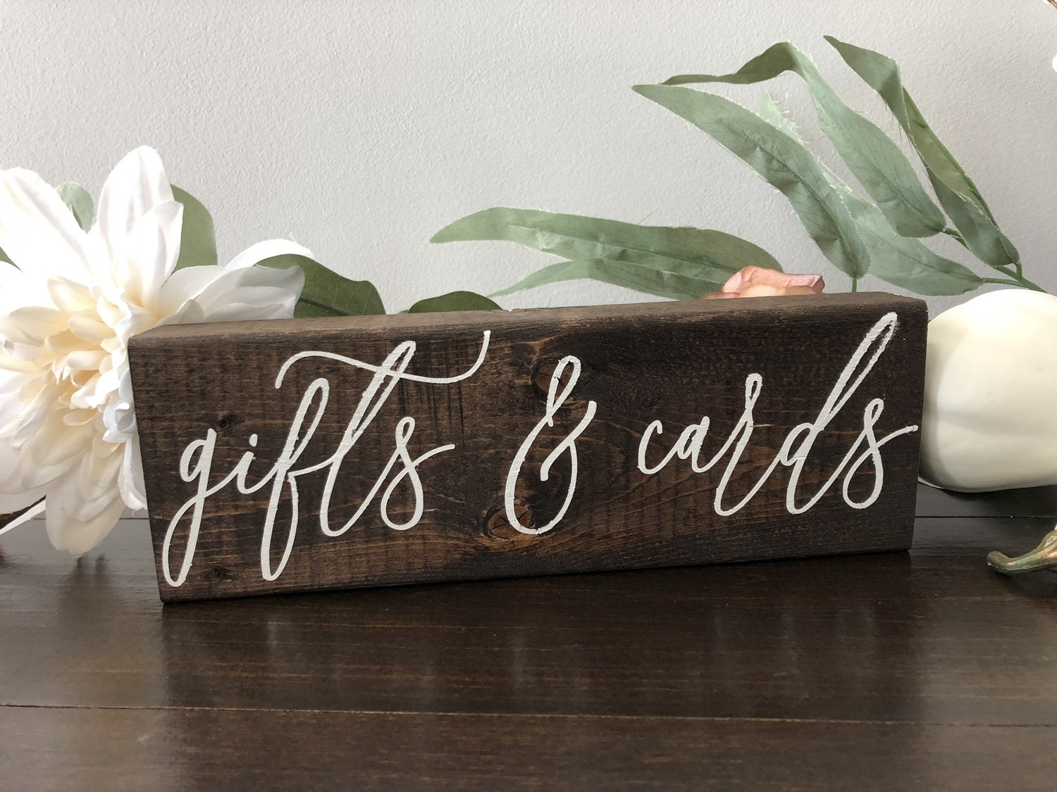 Gifts &amp; Cards Sign (2in x 4in x 10in)