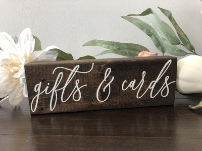 Gifts & Cards Sign (2in x 4in x 10in)