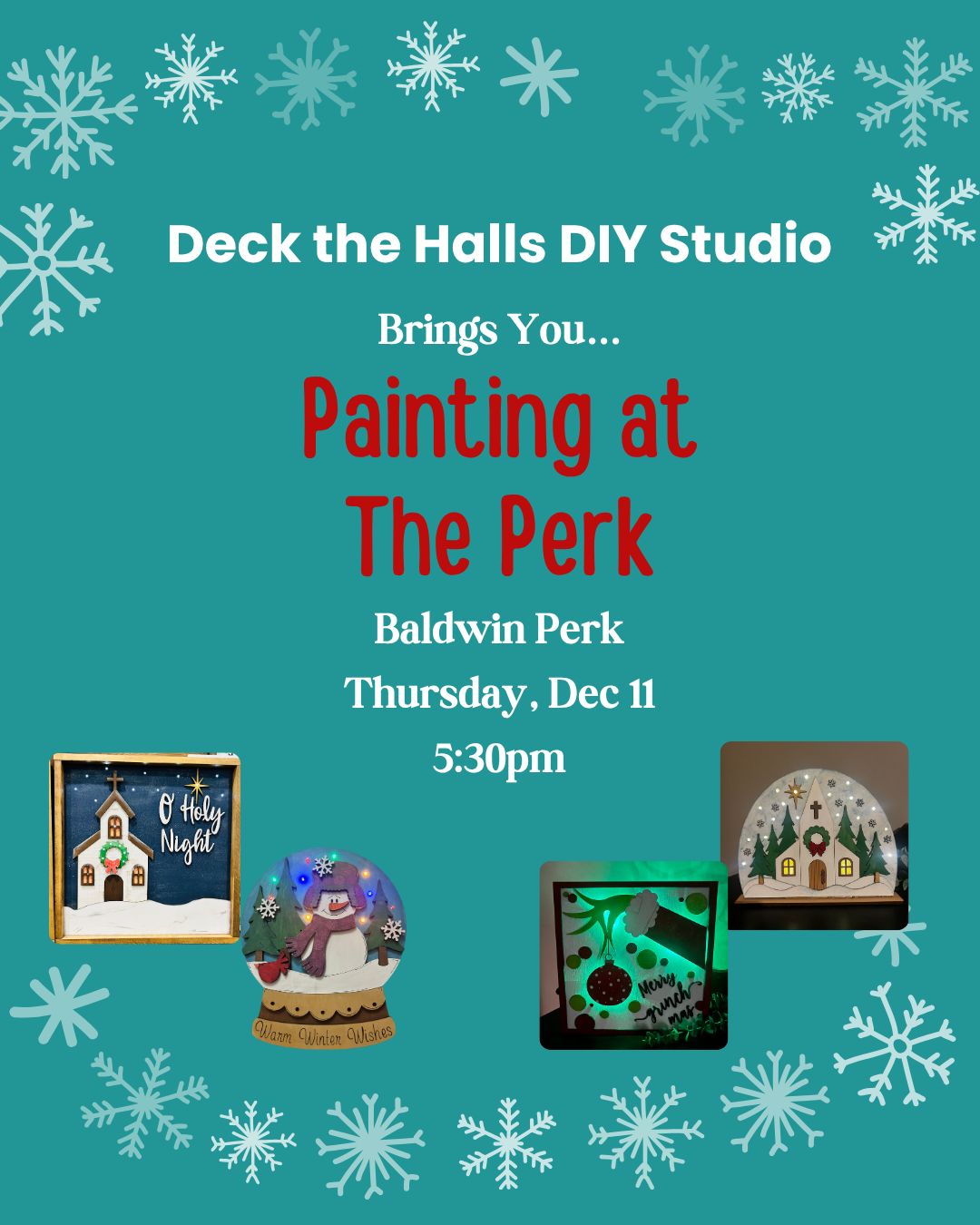 Painting at the Perk! Dec 11 @ 5:30pm