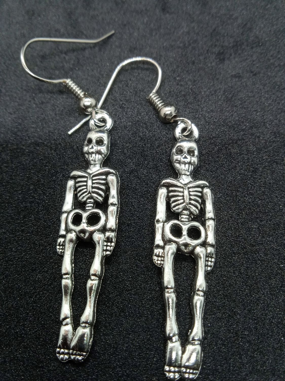 Pendientes de Esqueleto Plateados