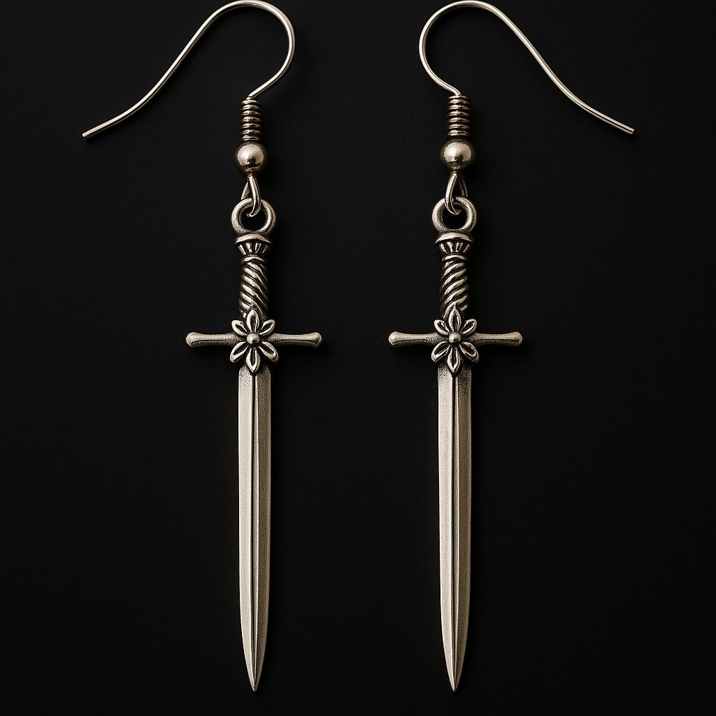 Pendientes de Daga Plateados