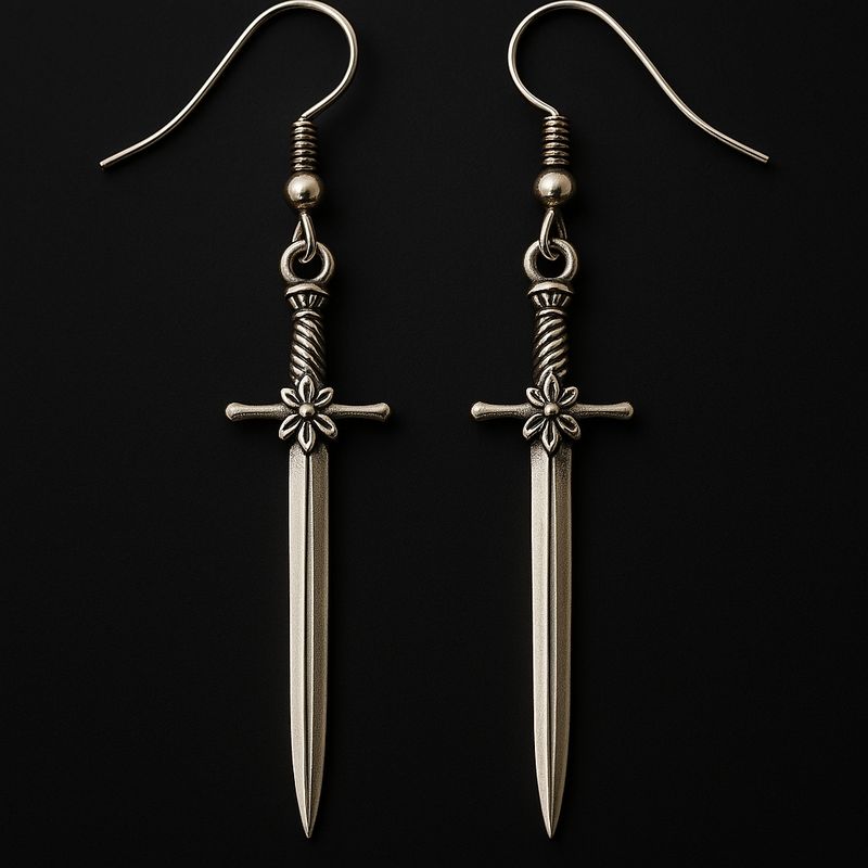 Pendientes de Daga Plateados