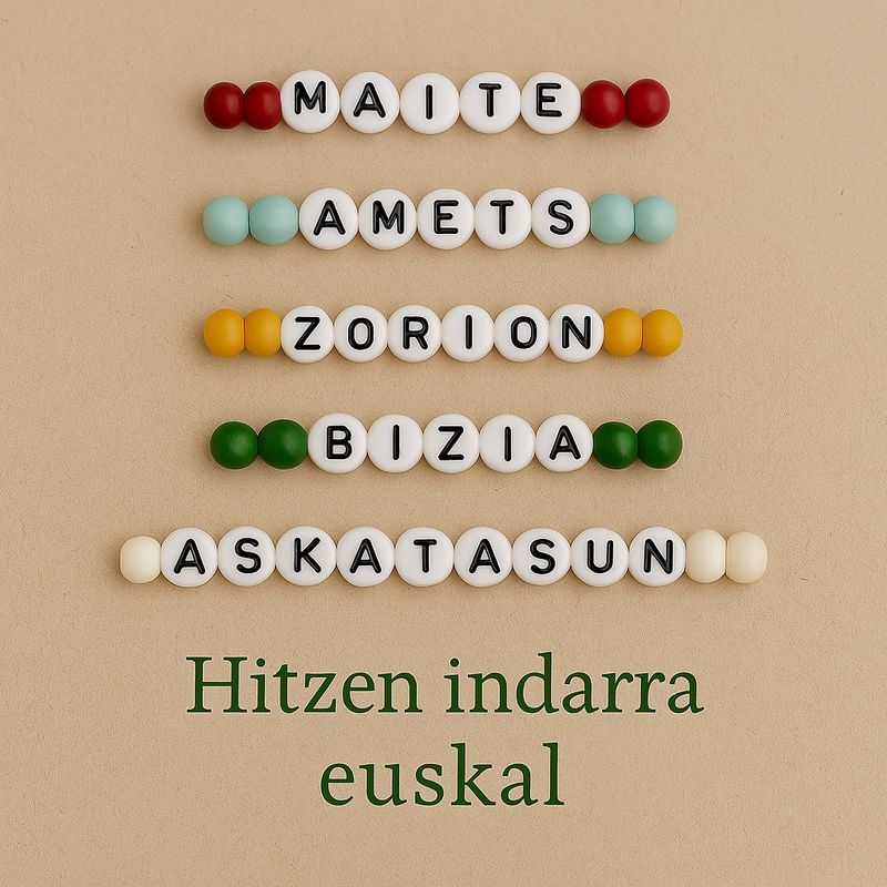 Pulseras con nombres y alma vasca