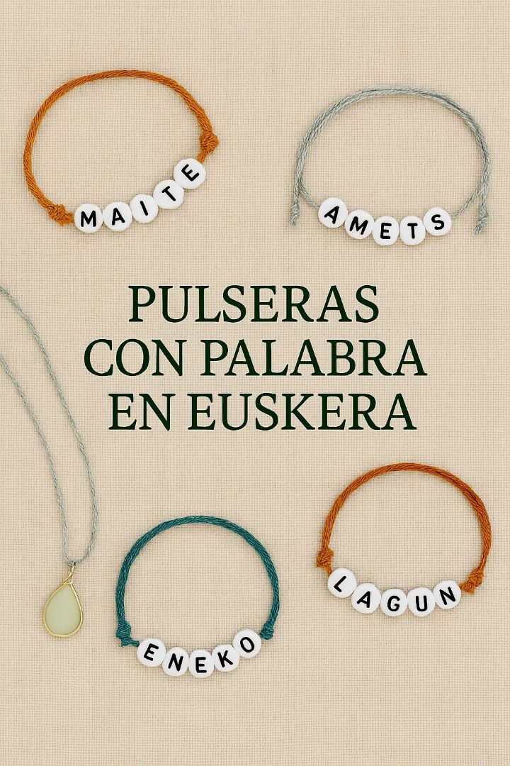 Pulseras tejidas con letras en Euskera