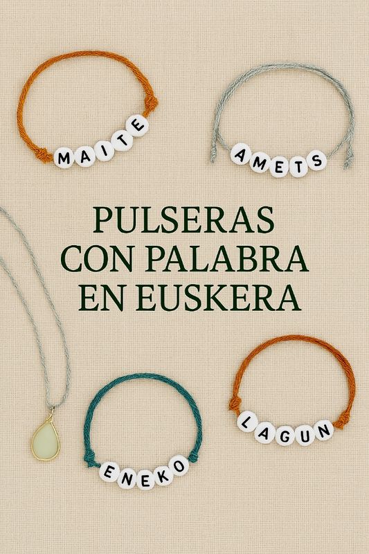 Pulseras tejidas con letras en Euskera