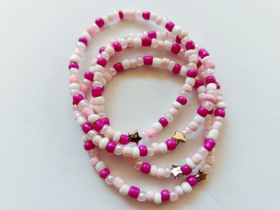 Pulseras con Cuentas y Estrella - Semillas de Color