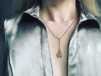 Swarovski Evil Eye Lariat with Quartz Rosary Chain