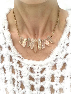 Aura Quartz Crystal Necklace