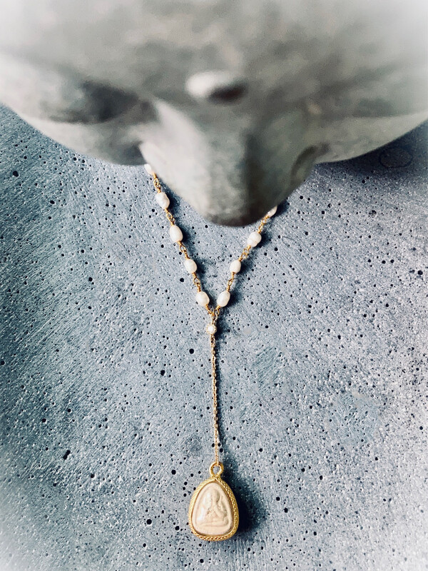 Mini Phra Pidta with Chunky Chain Choker