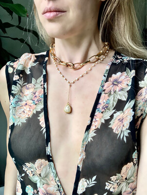 Mini Phra Pidta with Chunky Chain Choker