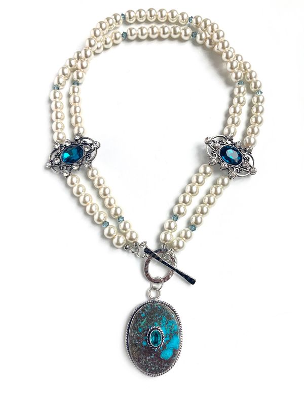 Copper Turquoise with Pearls