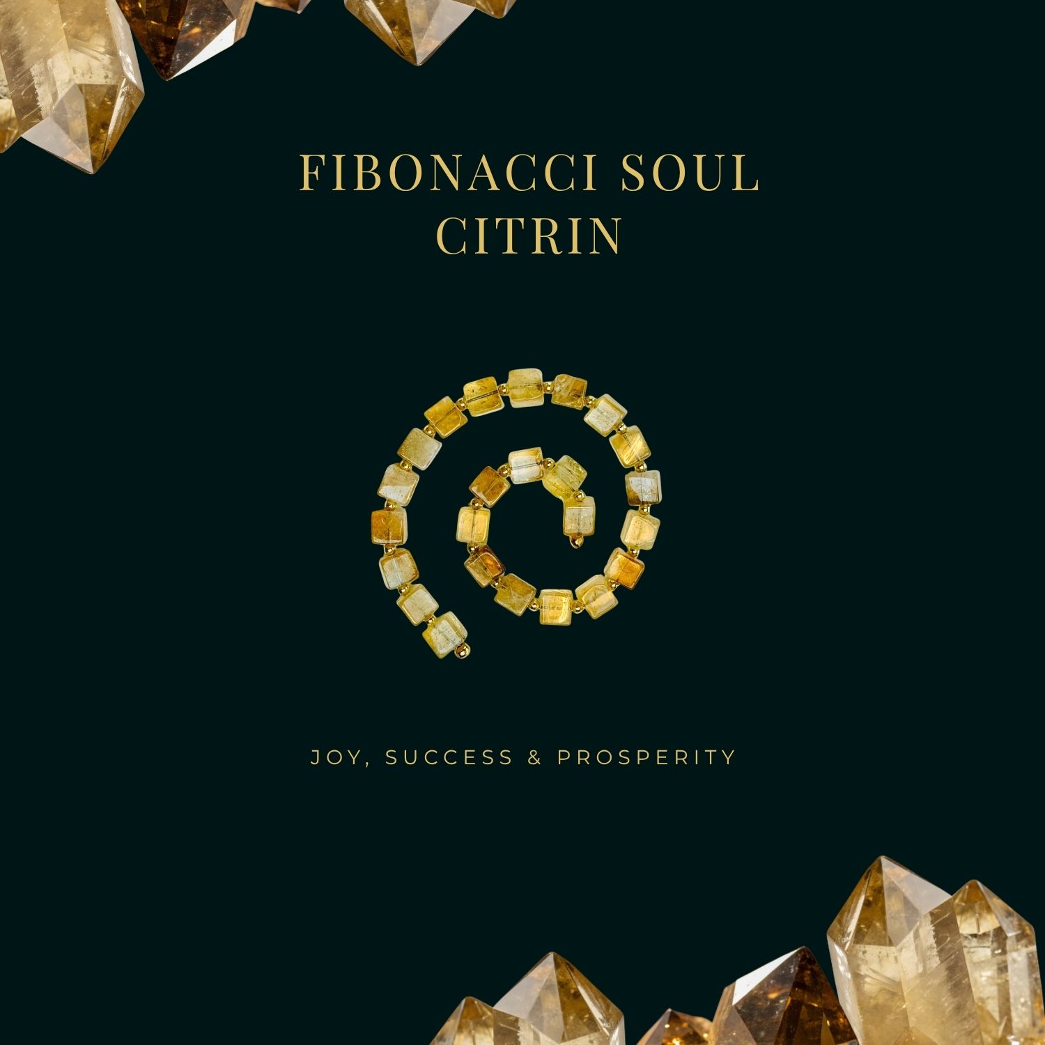 Citrine  Fibonacci Spiral | Wealth &amp; Success