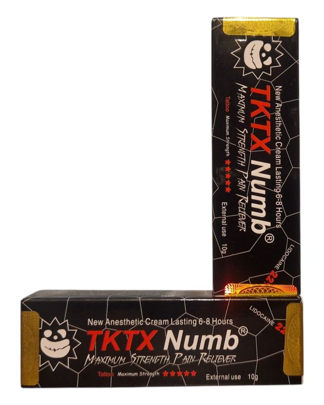2 Pcs Black TKTX Numb Cream | Long Lasting Numbing Effect | 6 - 8 Hours Relief | Tattoo | Piercing | Microbalding
