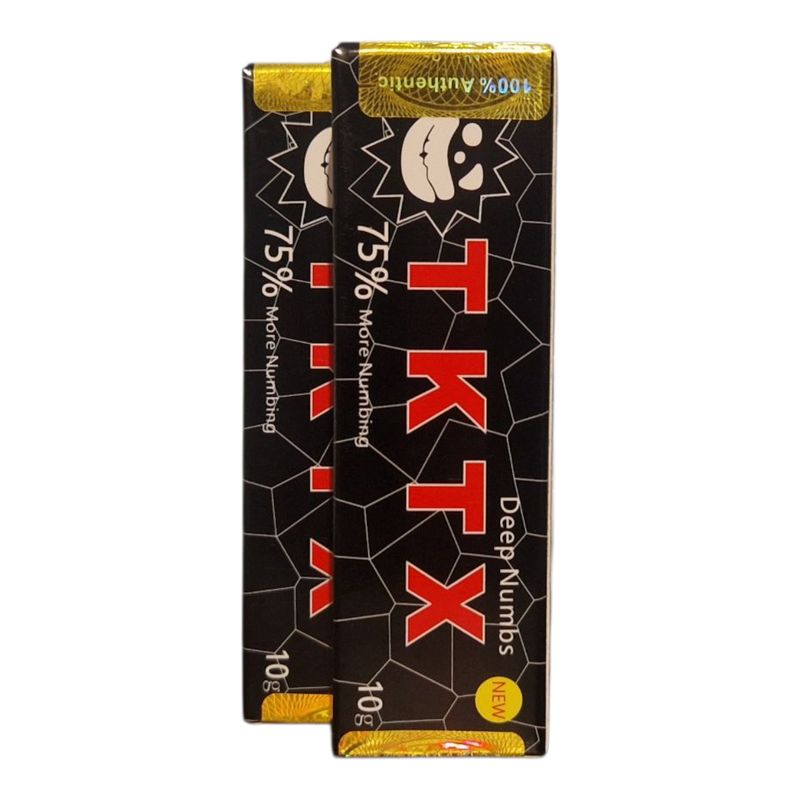 2 Pcs Black TKTX Numbing Cream | 75% More Numbing Effect | For Deep Relief | Tattoo | Piercing | Microbalding