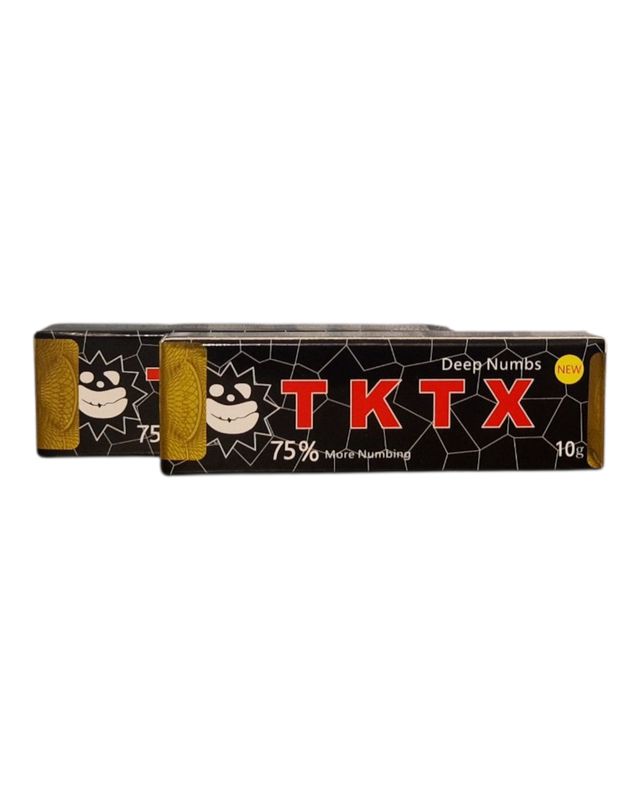 2 Pcs Black TKTX Numbing Cream | 75% More Numbing Effect | For Deep Relief | Tattoo | Piercing | Microbalding