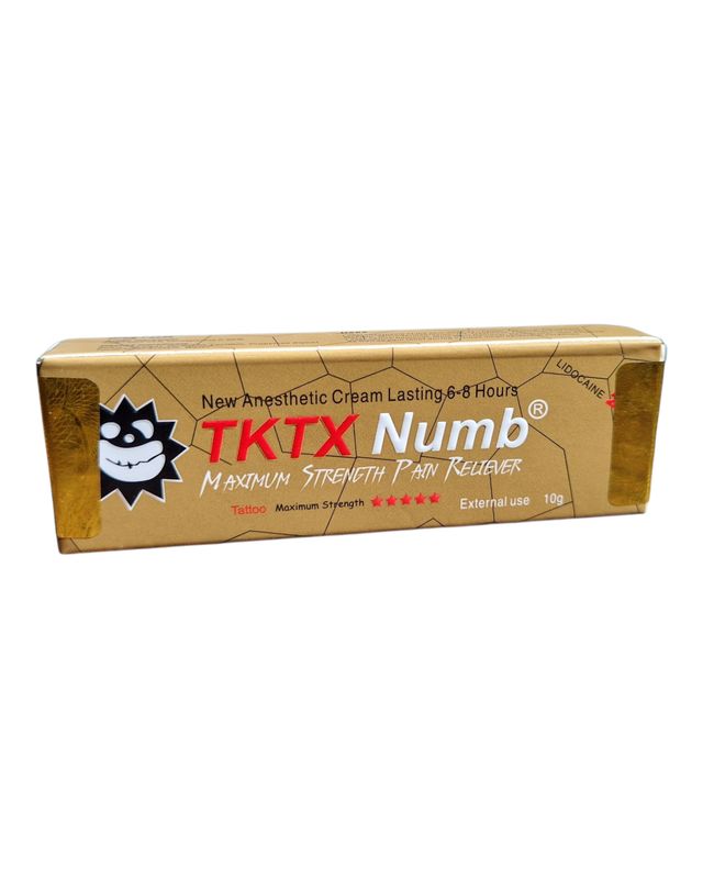 1 Pc Gold TKTX Numb | Long Lasting Numbing Effect | Up to 6 - 8 Hours Relief | Tattoo | Piercing | Microbalding