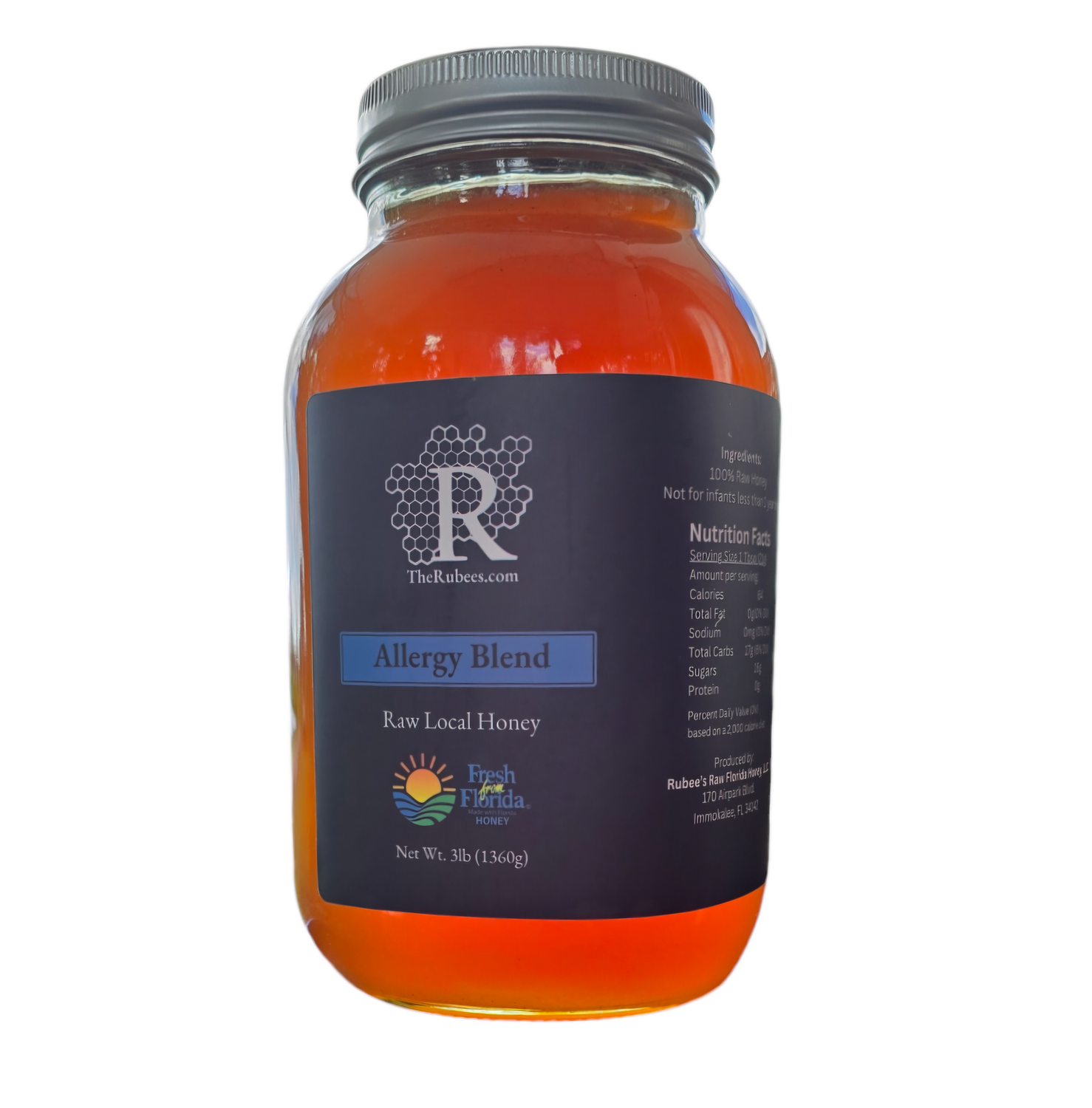 Quart Jar- Allergy Blend Honey