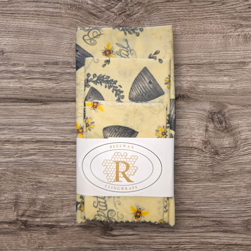 3 Pack Clingwrap- Bees &amp; Skeps