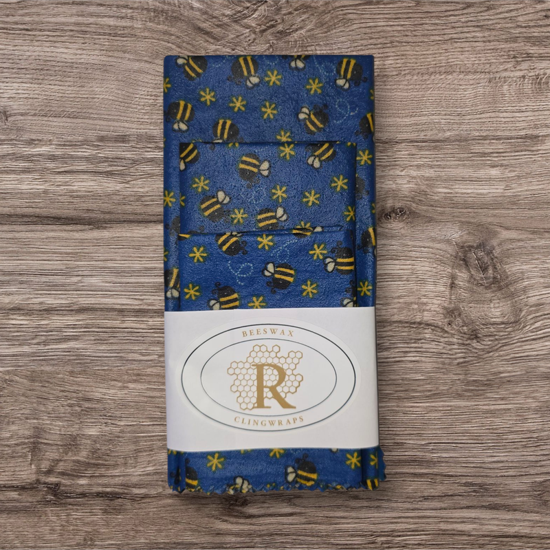 3 Pack Clingwrap- Bees On Blue