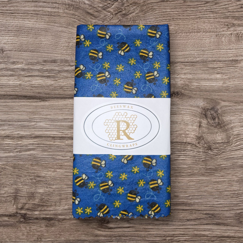 Large Clingwrap- Bees On Blue