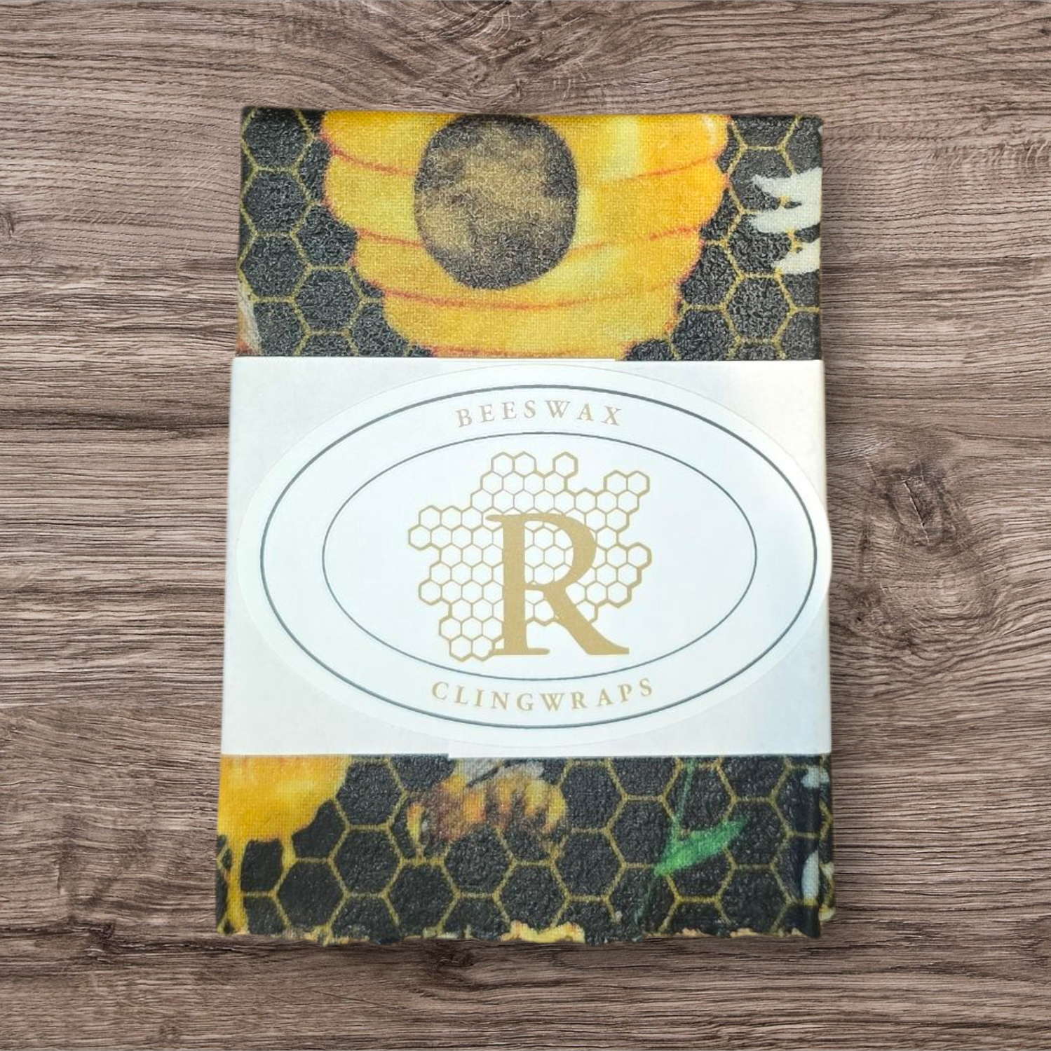 Small Clingwrap- Bees &amp; Hives on Black