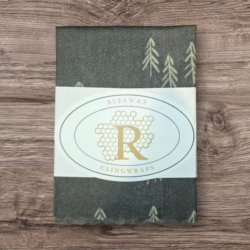 Small Clingwrap- Spruce Trees on Grey