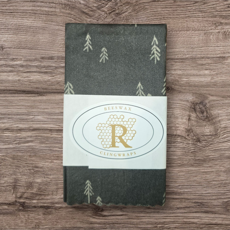 Medium Clingwrap- Spruce Trees on Grey