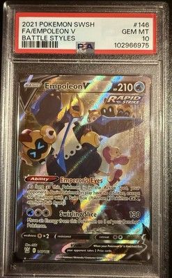 PSA 10 GEM MINT Empoleon V 146/163 Alternate Art Pokemon SWSH Battle Styles