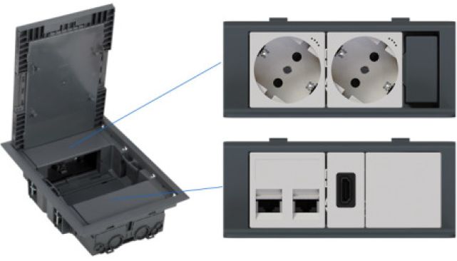 Przyłacze podłogowe floorbox 2x230,2xLAN,HDMI