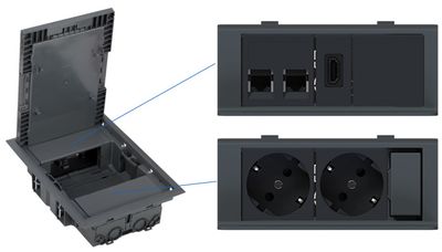 Przyłącze podłogowe floorbox 2x230,2xLAN,HDMI