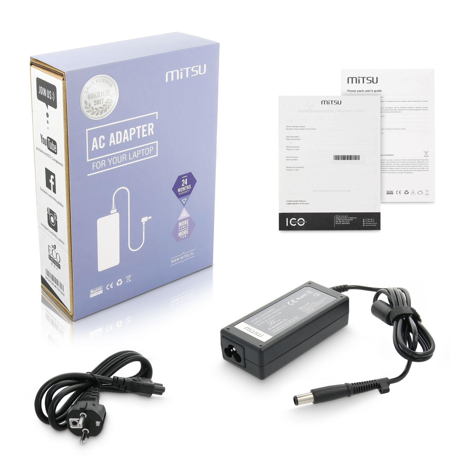 Zasilacz HP, Compaq 18.5V 3.5A (7.4x5.0 pin)