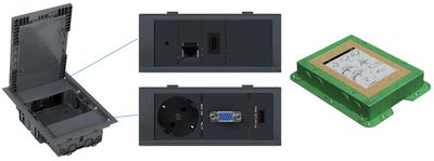Przyłącze podłogowe floorbox 230,LAN,VGA,USB,audio,HDMI